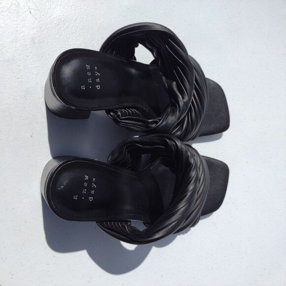 Women’s Size 6.5 Jessa Black Mule Heels - A New Day - Square Toe Slip On NWT - Picture 6 of 10